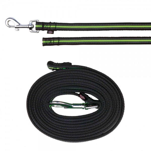 Trixie Schleppleine Fusion Grip 10m-17mm schw/grün
