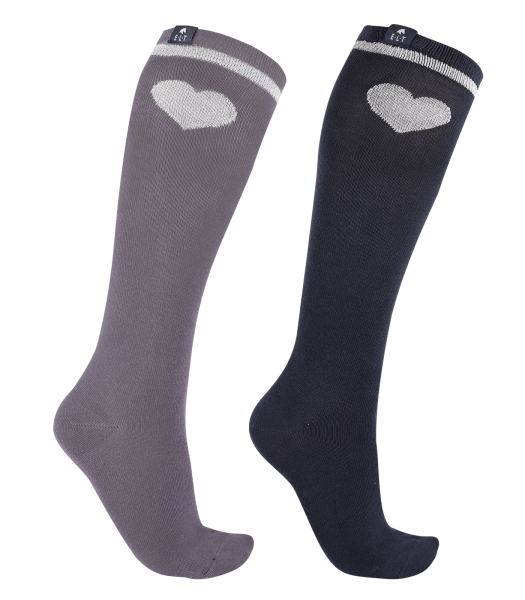 REITSOCKEN GLITTER nachtblau+granitgrau Gr. 31-34