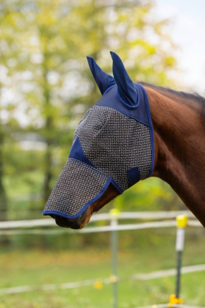 Fliegenmaske mit Ohren-und Nüsternschutz navy Cob
