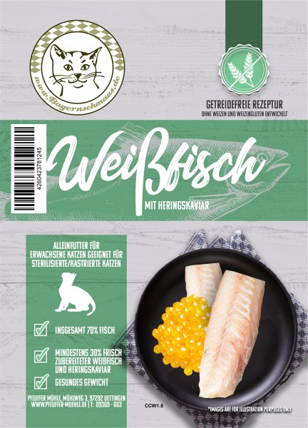 Bayernschmaus Katze Sterili Weißfisch Hering 1,5kg