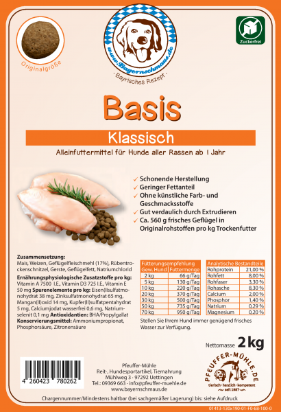 Pfeuffers Hundefutter Basiskrokette 2kg