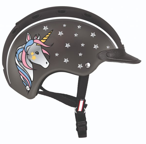 Casco Nori schwarz-grau Einhorn Gr. S 52-56cm