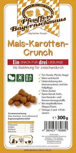 Pfeuffers Mais-Karotten-Crunch Papiertüte 300g