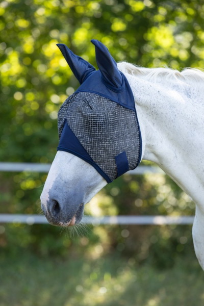 Fliegenmaske mit Ohrenschutz navy Cob