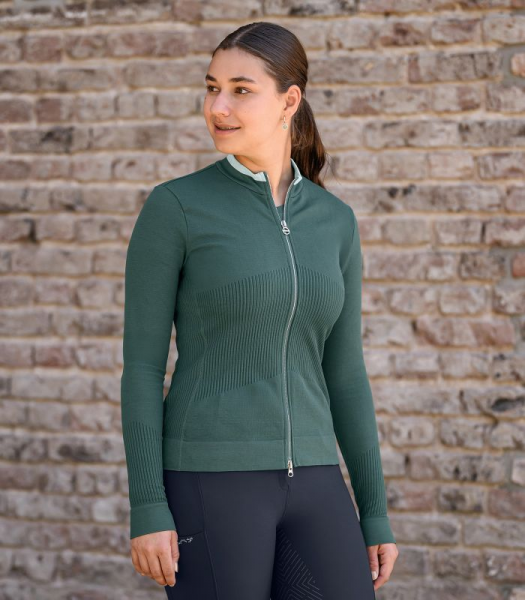 3D-Strick Funktionsjacke Stockholm piniengrün, S/M