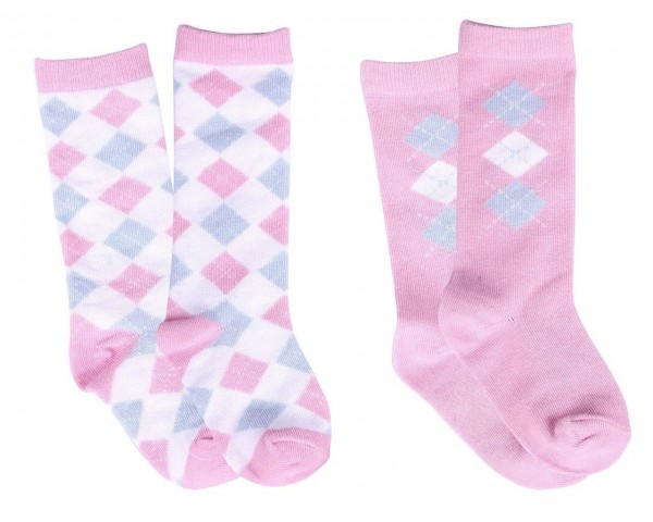 Babysocken Check (satz von 2) Hellrosa 6-12m