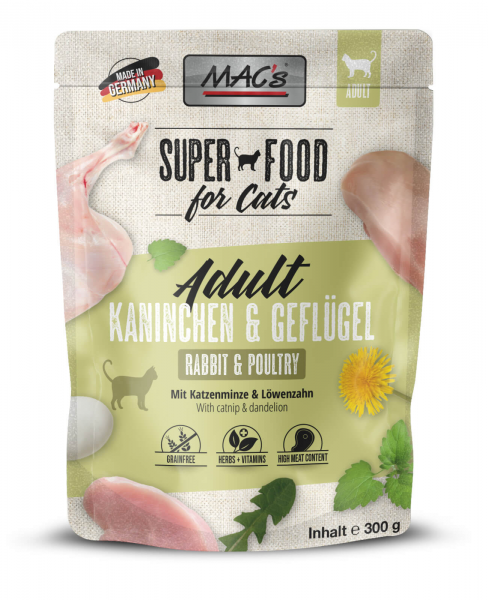 MAC´s Cat Pouchpack Kaninchen & Geflügel 300g
