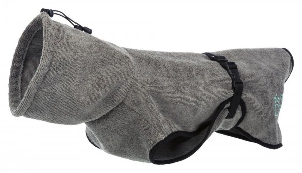 Bademantel für Hunde grau XS 40-48cm