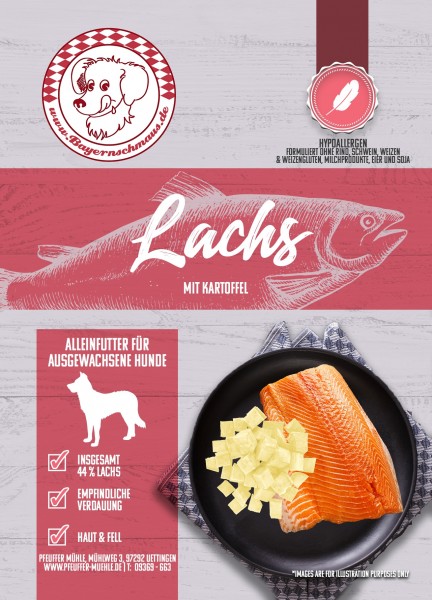 Bayernschmaus Hundefutter Lachs mit Kartoffel 12kg