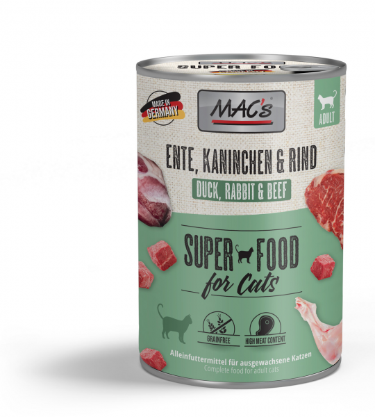 MAC´s Cat Ente, Kaninchen & Rind 400g