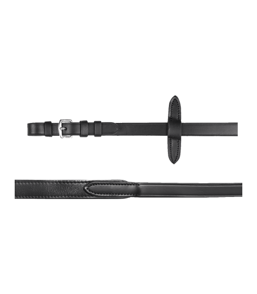 Trensenzügel soft Leder, X-Line schwarz, 19mm