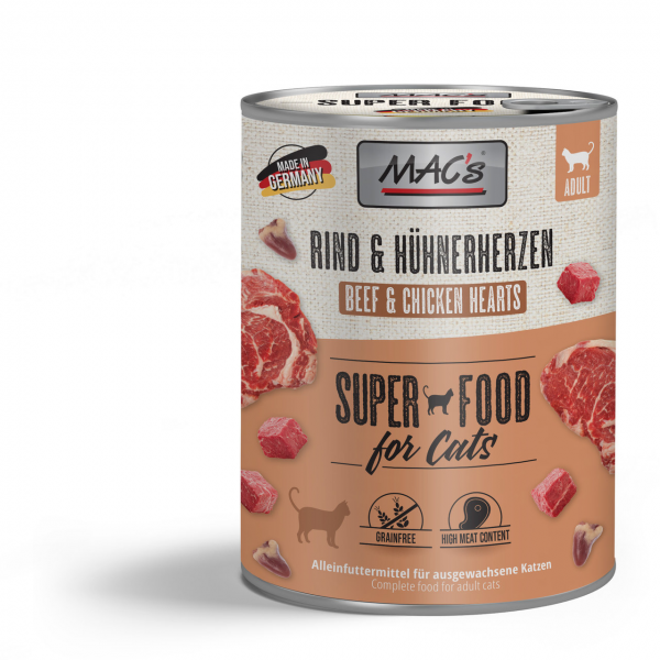 MAC´s Cat Rind & Hühnerherzen 800g getreidefrei