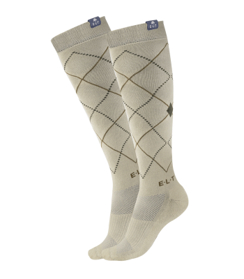 Reitsocken Argyle beigegrau 35-38