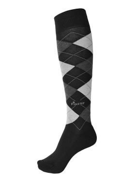 Pikeur Kniestrumpf Karo black/gray Gr. 41-43