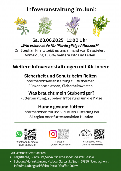 Anmeldung f. 28.06.25 Für Pferde giftige Pflanzen