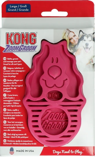 KONG ZoomGroom Rassberry Large