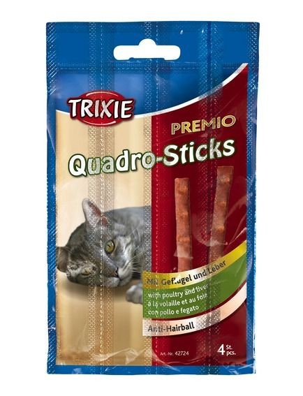 PREMIO Quadro-Sticks Anti-Hairball Geflügel/Leber