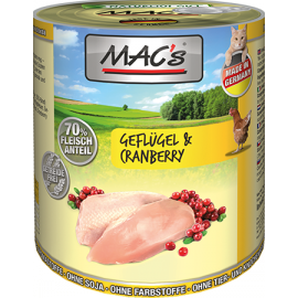 MAC´s Cat Geflügel & Cranberry 800g getreidefrei