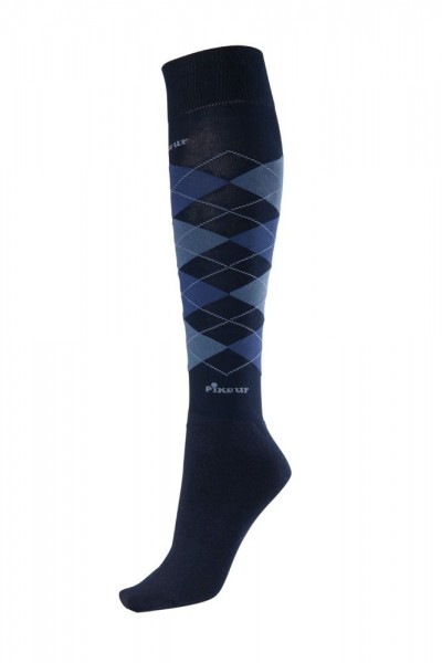 Pikeur Kniestrumpf Karo nightblue Gr. 35-40