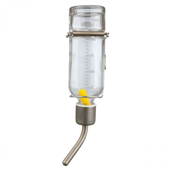 Tränke mit Spannfeder/Nut Drahthalter Glas 500 ml