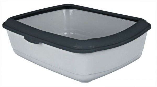 Katzentoilette Classic m Rand, 37×15×47 hellgrau/d