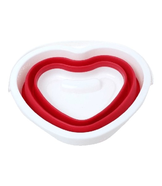 Faltbarer Eimer, Herzform, rot, 5L