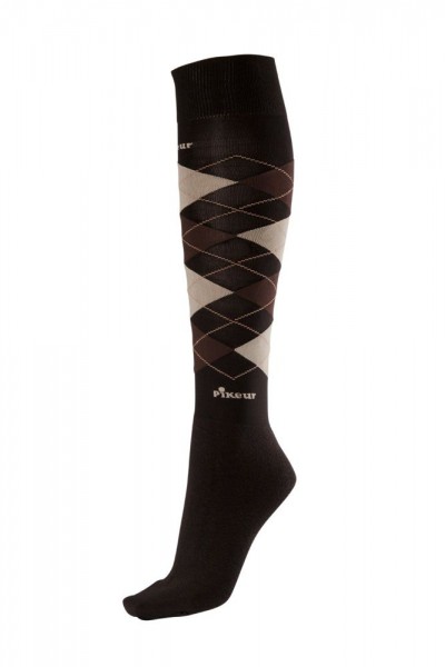 Pikeur Kniestrumpf Karo chocolate Gr. 41-46