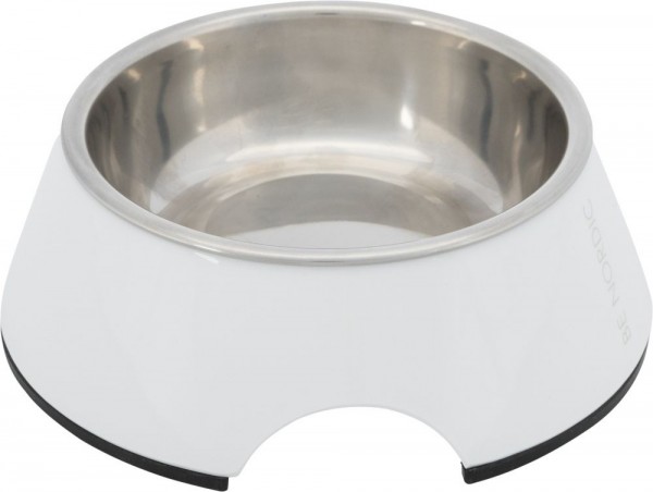 BE NORDIC Napf Melamin/Edelstahl 0,8l /ø 22cm weiß