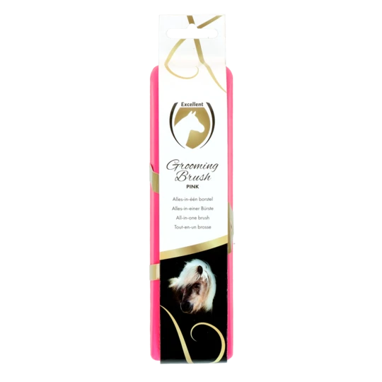 Excellent Horse Grooming Brush Medium rosa