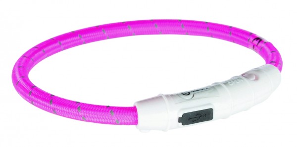 Flash Leuchtring USB, XS–S: 35 cm/ø 7 mm, pink