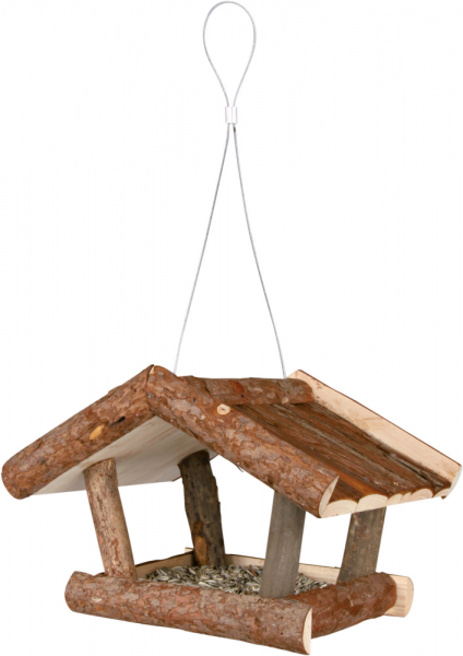 Futterhaus zum Aufhängen, Rindenholz, 32 × 23 × 20