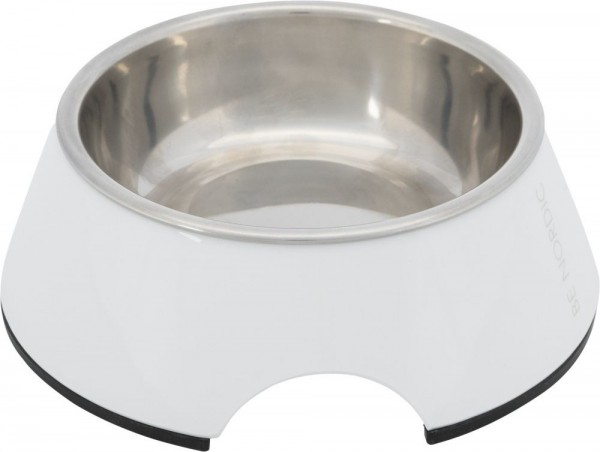 BE NORDIC Napf Melamin/Edelstahl 0,4l /ø 17cm weiß