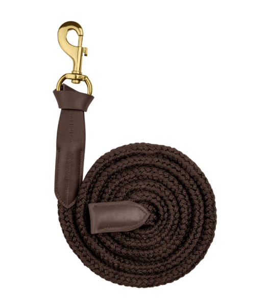 Führstrick Royal mit Lederdetails, braun