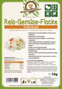 Reis-Gemüse-Flocke vegetarisches Ergänzungfuttermittel für Hunde