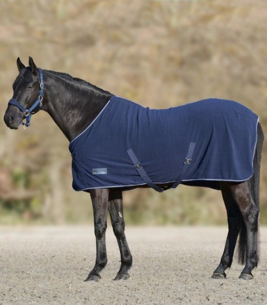 Fleecedecke Economic mit Kreuzgurt, navy, 145cm