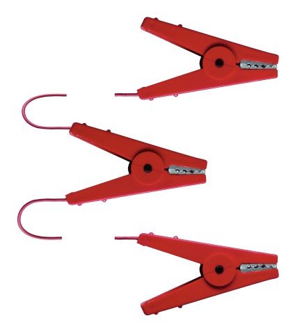 Zaunverbindungskabel mit 3 Krokodilklemme rot