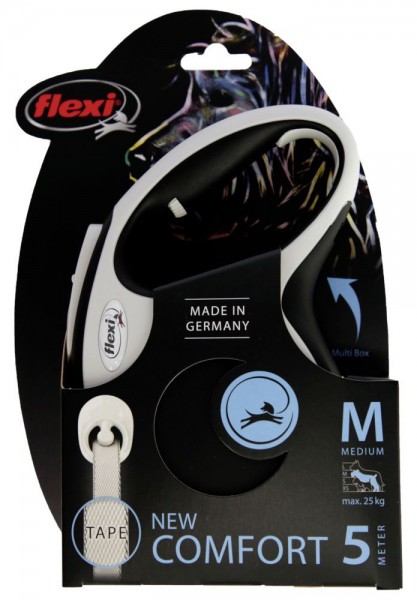 flexi New Comfort Gurt, M: 5 m, schwarz