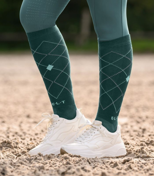 Reitsocken Argyle piniengrün 39-42