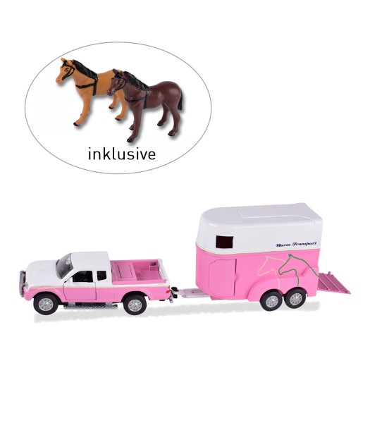 SPIELSET PFERDETRANSPORTER pink