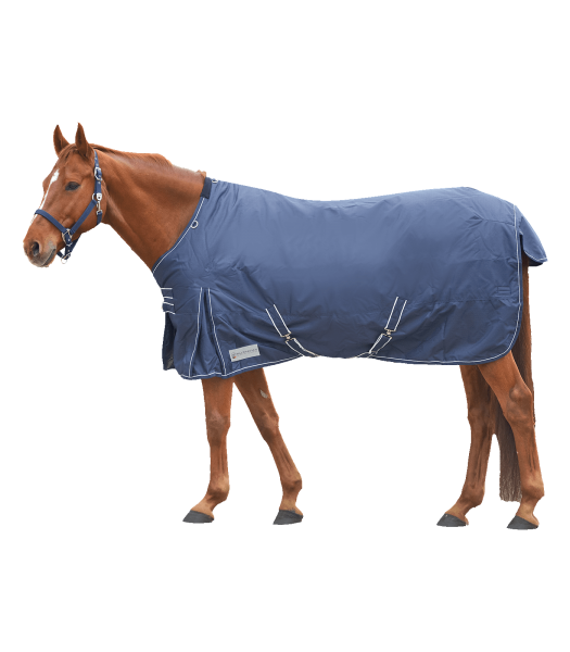 Outdoordecke Economic Fleece marine/weiß 165 cm