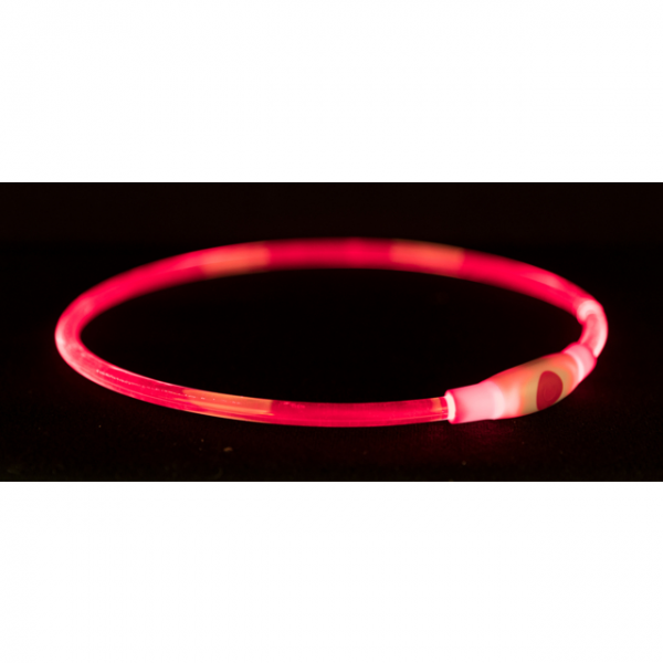 Flash Leuchtring USB, L–XL: 65 cm/ø 8 mm, rot
