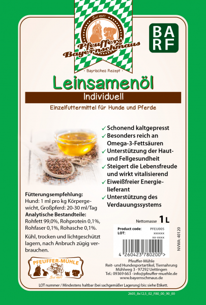 PfeuffersBayernschmaus Leinsamenöl 2x1 L Vorrat