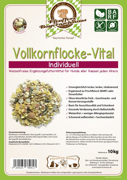 Pfeuffers Hundefutter Vollkornflocke Vital 10kg