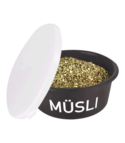 Müsli-Schale grau mit Deckel 5 L.
