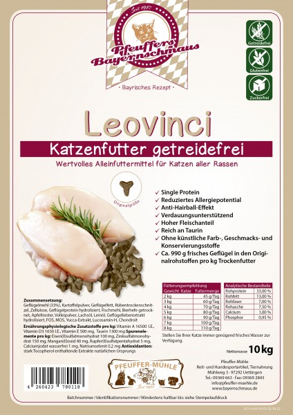 Pfeuffers Katzenfutter Leovinci getreidefrei 10kg