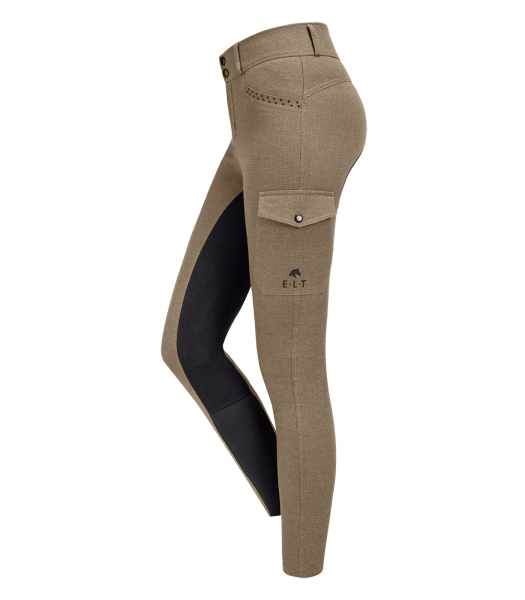 CARGOREITHOSE EDDA HIGH WAIST braun/schwarz Gr. 40